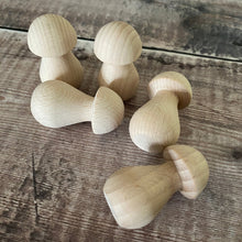 Load image into Gallery viewer, 41mm wooden mushrooms close up