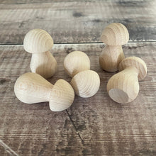 Load image into Gallery viewer, Mushrooms - wooden fungi / toadstools in unbleached solid beech - medium 5.2cm tall