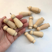 Load image into Gallery viewer, Ten girl shapes with hanging ring - 5.1cm figure - seconds