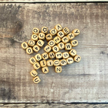 Load image into Gallery viewer, Bead alphabet & numbers  - 42 square beads - one set only in natural