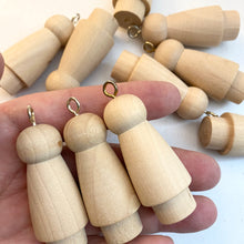 Load image into Gallery viewer, Ten girl shapes with hanging ring - 5.1cm figure - seconds