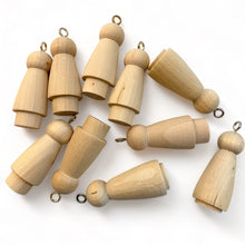 Load image into Gallery viewer, Ten girl shapes with hanging ring - 5.1cm figure - seconds