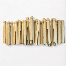 Load image into Gallery viewer, Beechwood dolly pegs - seconds - pack of 40 old fashioned clothes pegs
