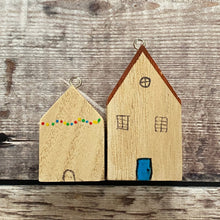 Load image into Gallery viewer, Six house shapes with hanging ring