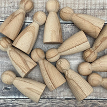 Load image into Gallery viewer, Limited edition UK made 9.4 cm tall figure in solid beech with strong wood grain
