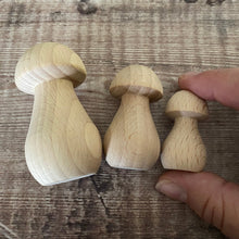 Load image into Gallery viewer, 41mm wooden mushrooms - comparison