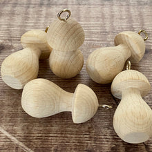 Load image into Gallery viewer, Mushroom / toadstool hanging decorations - 4cm small - pack of 5