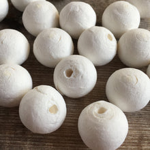 Load image into Gallery viewer, Compressed paper balls 2 cm diameter - ten white spun cotton / paper wadding shapes