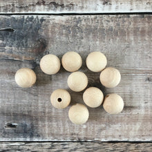 Load image into Gallery viewer, Bead - round wooden bead in beech, 2.5 cm / 25 mm diameter