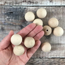 Load image into Gallery viewer, Bead - round wooden bead in beech, 3 cm / 30 mm diameter