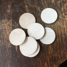 Load image into Gallery viewer, Disc - wooden circle / coin / counter - 3.8cm diameter  *New, lower price*

