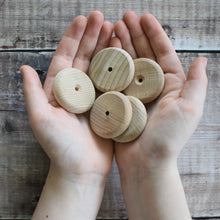 Load image into Gallery viewer, Wheel - wooden wheel 4 cm / 40 mm diameter - with rounded edge / rim