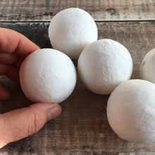 Load image into Gallery viewer, Compressed paper balls 5 cm diameter - white spun cotton / paper wadding shapes