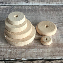 Load image into Gallery viewer, Wheel - wooden wheel 6 cm / 60 mm diameter - with flat edge / rim