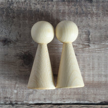 Load image into Gallery viewer, Cone angel figure - 10cm tall in solid beech, EU made