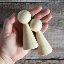 Load image into Gallery viewer, Cone angel figure - 10cm tall in solid beech, EU made