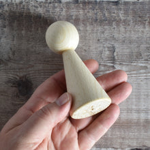 Load image into Gallery viewer, Cone angel figure - 10cm tall in solid beech, EU made