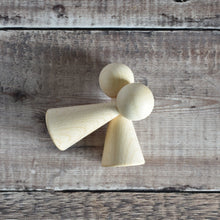Load image into Gallery viewer, Cone angel figure - 10cm tall in solid beech, EU made