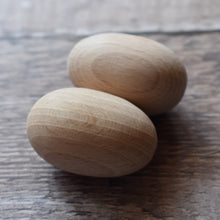 Load image into Gallery viewer, Eggs - pack of three 4.5cm wooden bantam eggs in solid beech