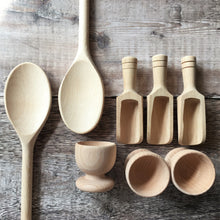 Load image into Gallery viewer, Egg cups - solid wooden beech goblet shape