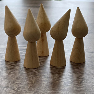7cm tall wooden elf/gnome shapes