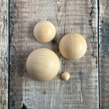 Load image into Gallery viewer, Hemisphere - solid wooden half round / half ball / split ball shape - 1.5 cm diameter
