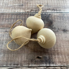 Load image into Gallery viewer, Poplar baubles with jute string