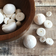 Load image into Gallery viewer, Spun cotton shapes - mixed pack of 20 hemispheres