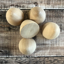 Load image into Gallery viewer, 5cm tall half egg / house / rocket nose cone - 6cm diam beech - EN71 certified