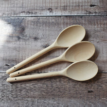 Load image into Gallery viewer, Spoons - wooden mixing spoons 25cm / 10" in solid beech