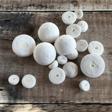 Load image into Gallery viewer, Spun cotton shapes - mixed pack of 20 hemispheres