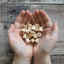 Load image into Gallery viewer, Bead - tiny wooden cotton reel / spool