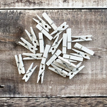 Load image into Gallery viewer, 25 white mini pegs