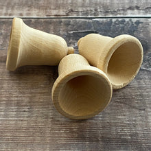 Load image into Gallery viewer, Wooden bells - showing the inside
