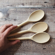 Load image into Gallery viewer, Spoons - wooden mixing spoons 25cm / 10" in solid beech