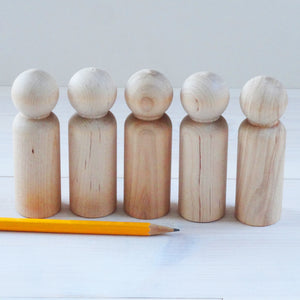 Birch - 9cm man peg doll - seconds - natural marks but smooth grain