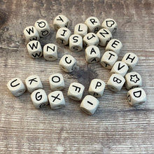 Load image into Gallery viewer, Cube shaped letter beads - one set only - white
