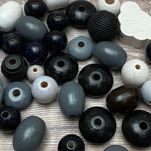 Load image into Gallery viewer, Black and grey beads – detail
