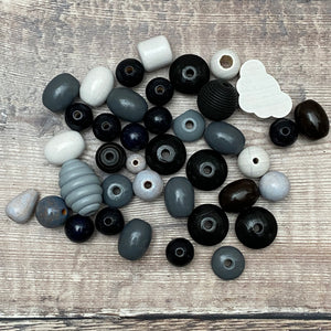 Black and grey beads