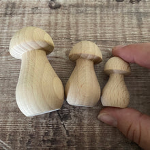 Load image into Gallery viewer, 41mm wooden mushrooms - comparison
