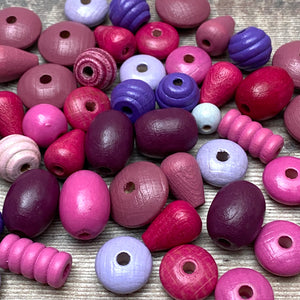 Pink and purple beads – detail