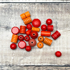 Red and orange beads(small pack)