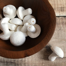 Load image into Gallery viewer, Compressed paper mushrooms 3.5 cm diameter - spun cotton / paper shapes
