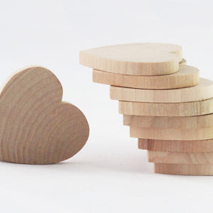 Heart shapes - 5cm across wooden cutout