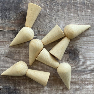 Wooden gnome shapes