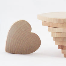 Load image into Gallery viewer, Heart shapes - 5cm across wooden cutout
