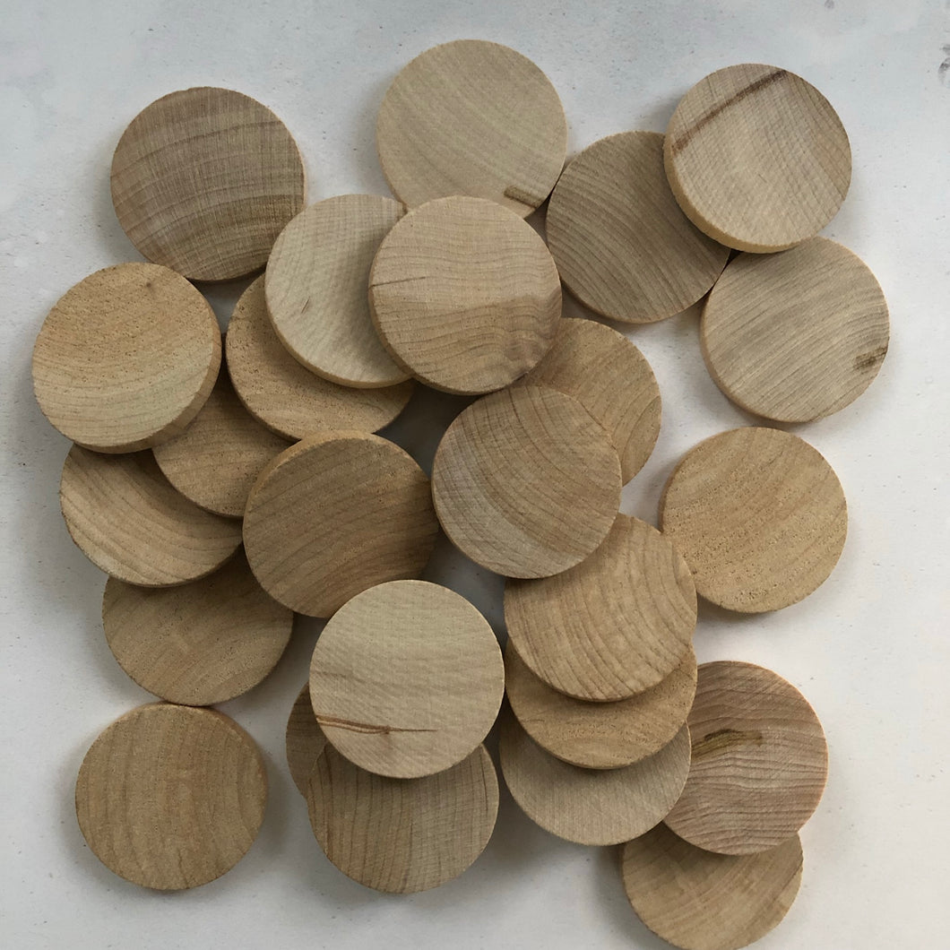 Disc - 25-pack of wooden circles - 5 cm / 50 mm diameter - seconds