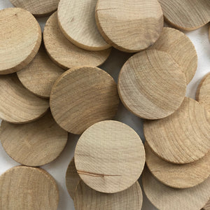 Disc - 25-pack of wooden circles - 5 cm / 50 mm diameter - seconds