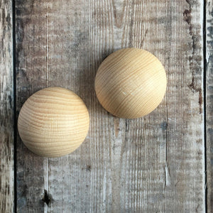 Hemisphere - solid wooden half round / half ball / split ball shape - 6 cm / 60 mm diameter
