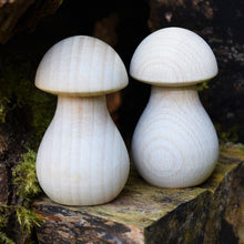 Load image into Gallery viewer, Mushrooms - wooden fungi / toadstools in solid beech - large 6.4cm tall
